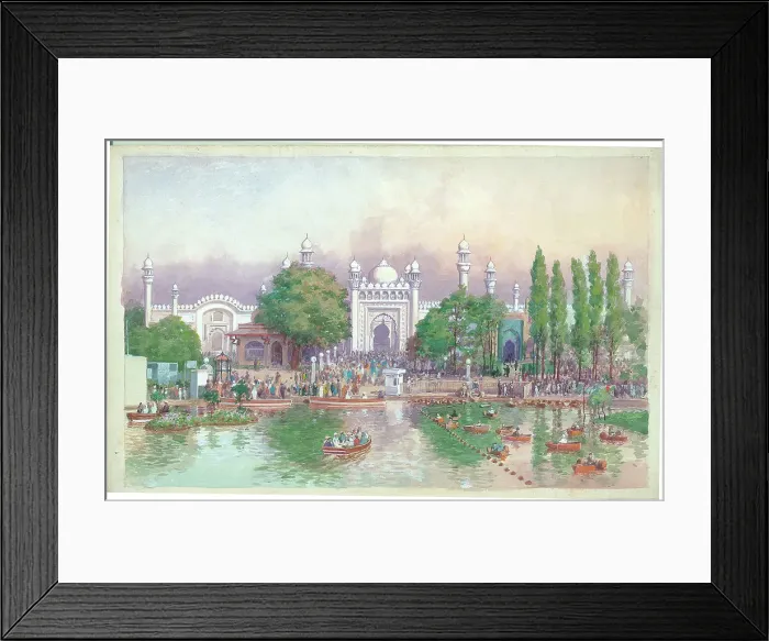 Framed Print : India Pavilion from the Lake, British Emplre Exhibition 1924 Framed Print : India Pavilion from the Lake, British Emplre Exhibition 1924