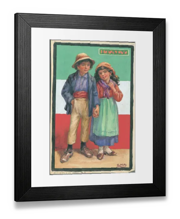 Framed Print : Italy. WWI Children of the Allies, artwork Framed Print : Italy. WWI Children of the Allies, artwork