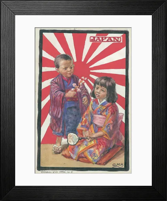 Framed Print : Japan. WWI Children of the Allies, artwork Framed Print : Japan. WWI Children of the Allies, artwork