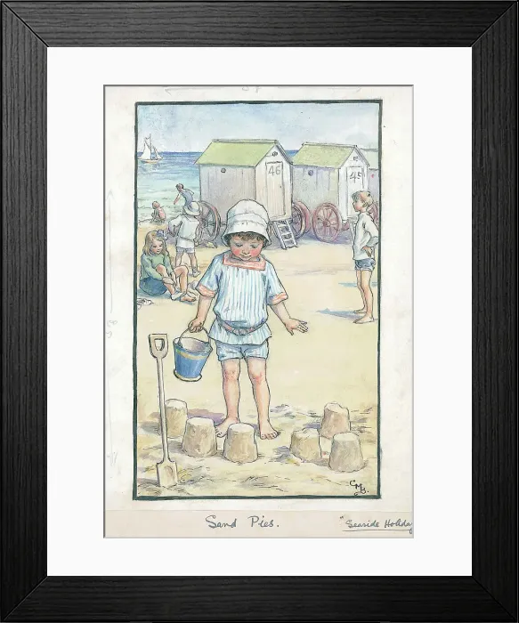 Framed Print : Sand Pies. Seaside Holidays Framed Print : Sand Pies. Seaside Holidays