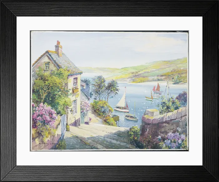 Framed Print : Devon Harbour Scene Framed Print : Devon Harbour Scene