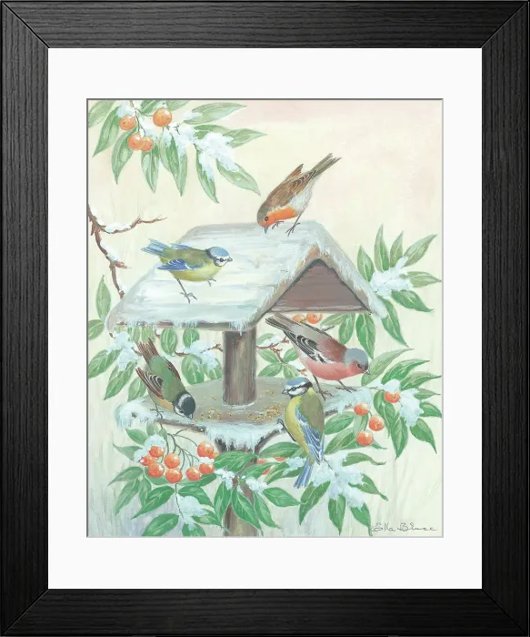 Framed Print : Garden birds on bird feeder Framed Print : Garden birds on bird feeder