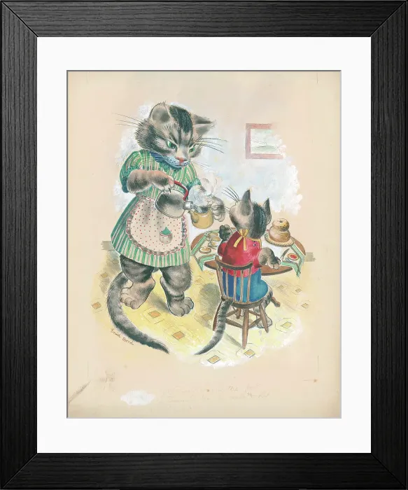 Framed Print : Cat teatime Framed Print : Cat teatime