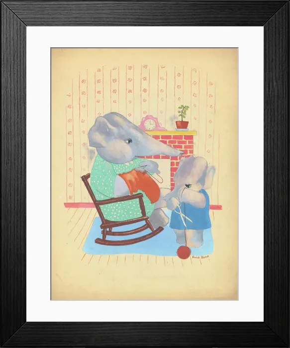 Framed Print : Elephants dressed as children Framed Print : Elephants dressed as children
