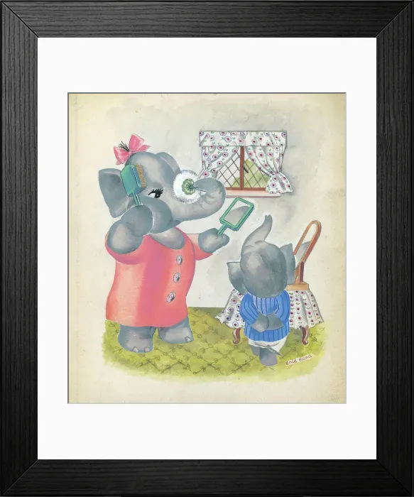 Framed Print : Elephants dressed as children Framed Print : Elephants dressed as children