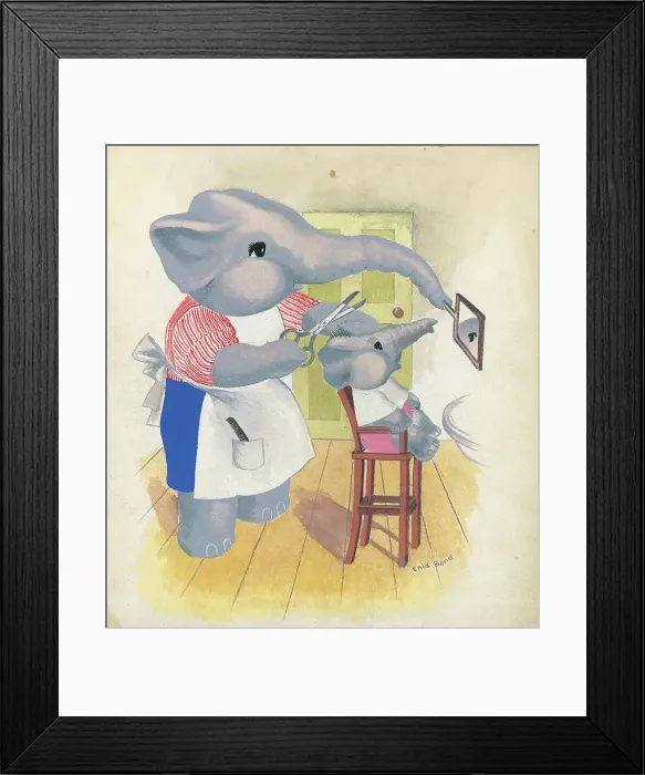 Framed Print : Elephants dressed as children Children's childrens