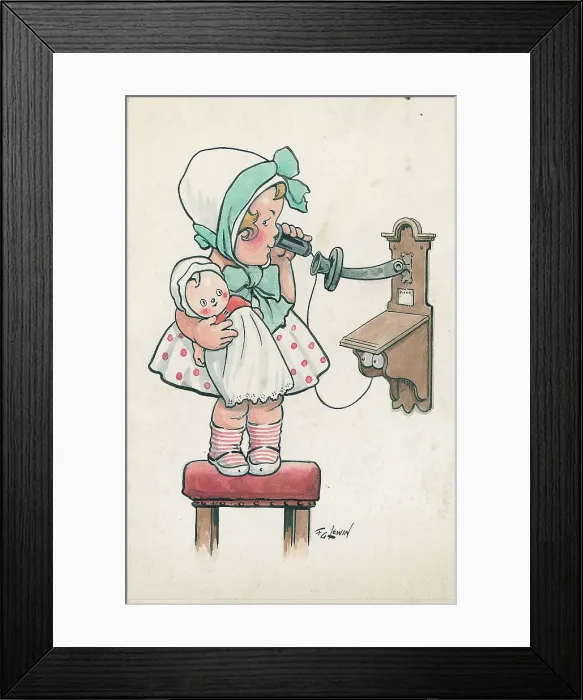 Framed Print : Girl on telephone Framed Print : Girl on telephone
