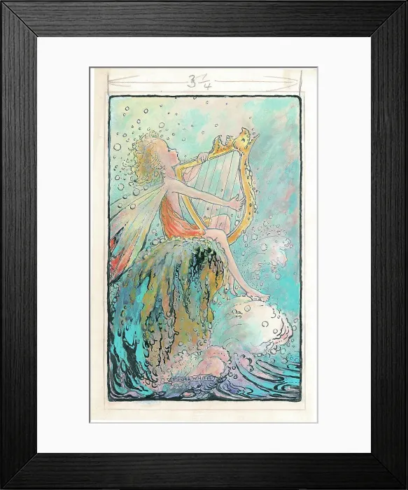 Framed Print : Children's design pixies fairies Postcard Watercolour Framed Print : Children's design pixies fairies Postcard Watercolour