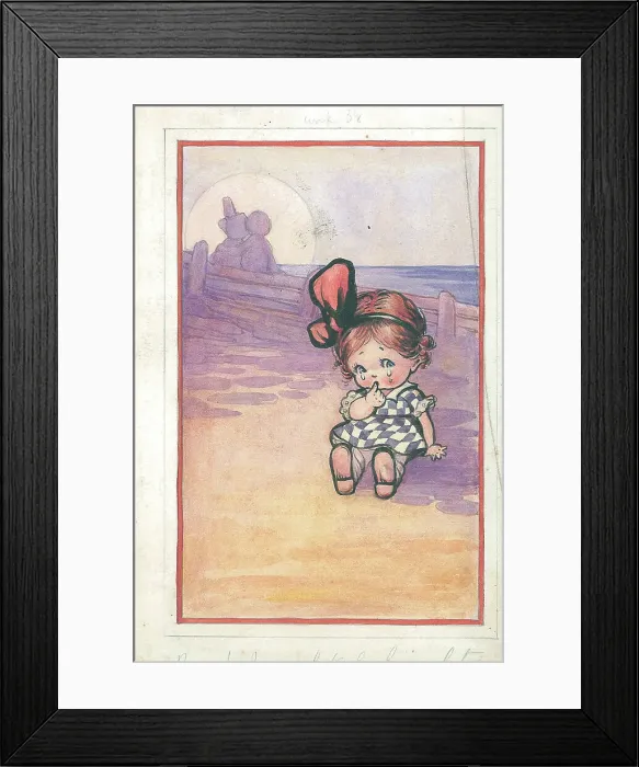 Framed Print : Children's - beach activities, bathing, fishing Framed Print : Children's - beach activities, bathing, fishing
