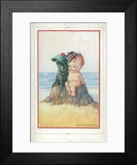 Framed Print : Children's - beach activities, bathing, fishing Framed Print : Children's - beach activities, bathing, fishing