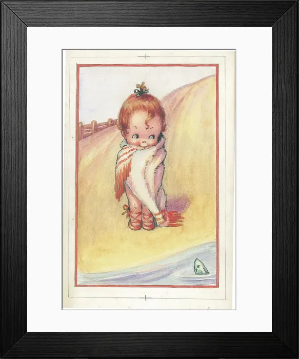 Framed Print : Children's - beach activities, bathing, fishing Framed Print : Children's - beach activities, bathing, fishing
