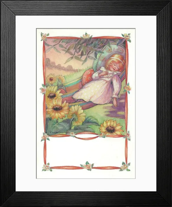 Framed Print : Children - July. Summer - sunflowers, Seasons series Framed Print : Children - July. Summer - sunflowers, Seasons series