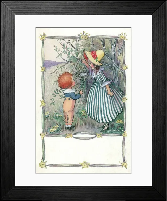 Framed Print : Children - April. Spring / summer, bird's nest Framed Print : Children - April. Spring / summer, bird's nest