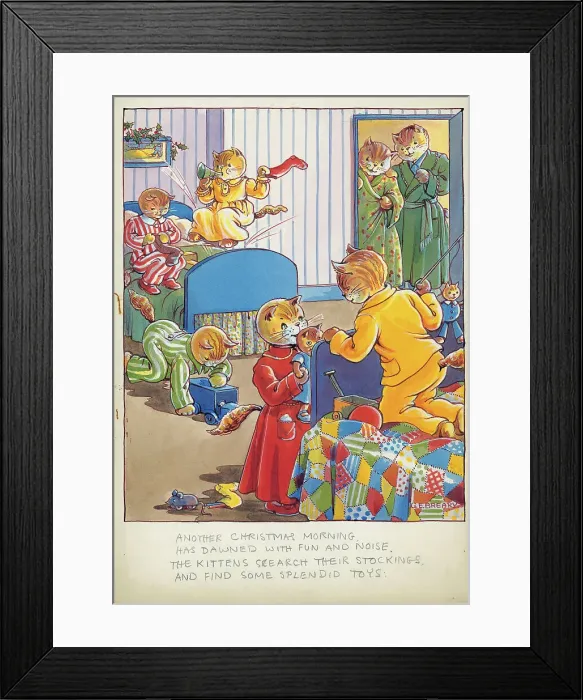 Framed Print : Kittens Carol Singing Framed Print : Kittens Carol Singing