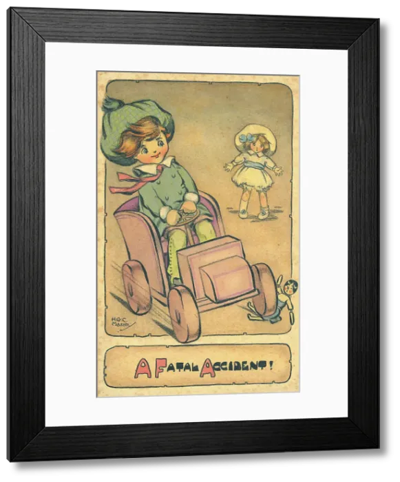 Framed Print : Children playing toy cars Those Dreadful Motorists! Framed Print : Children playing toy cars Those Dreadful Motorists!
