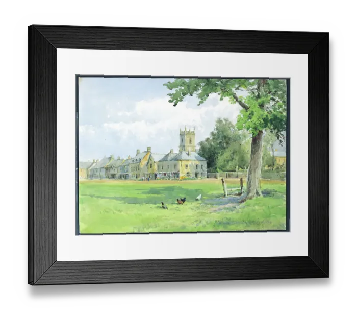 Framed Print : Stocks and Green, Stow-on-the-Wold, Gloucestershire Framed Print : Stocks and Green, Stow-on-the-Wold, Gloucestershire