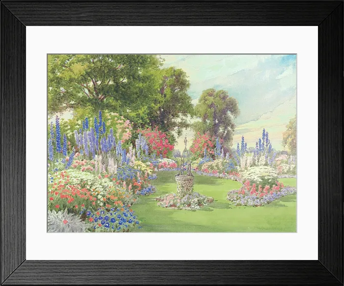 Framed Print : Summer garden painting Framed Print : Summer garden painting