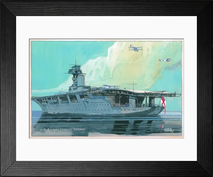 Framed Print : H. M. Aircraft Carrier Hermes Framed Print : H. M. Aircraft Carrier Hermes