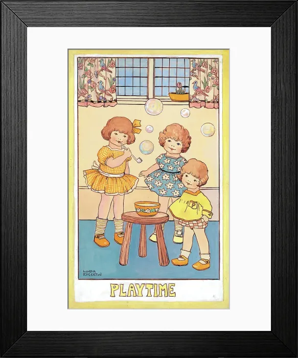 Framed Print : Children in watercolour Framed Print : Children in watercolour