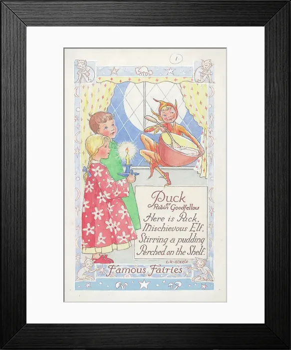 Framed Print : Puck or Robin Goodfellow. Sub-title: Famous Fairies Framed Print : Puck or Robin Goodfellow. Sub-title: Famous Fairies