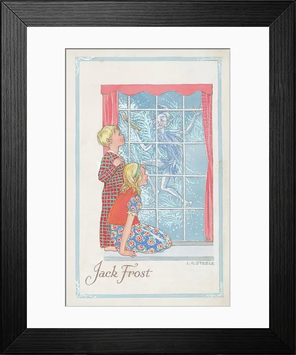 Framed Print : Jack Frost Children's Postcard design Watercolour Framed Print : Jack Frost Children's Postcard design Watercolour