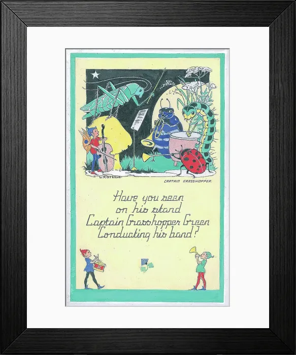 Framed Print : Captain Grasshopper Have you seen on his stand Framed Print : Captain Grasshopper Have you seen on his stand