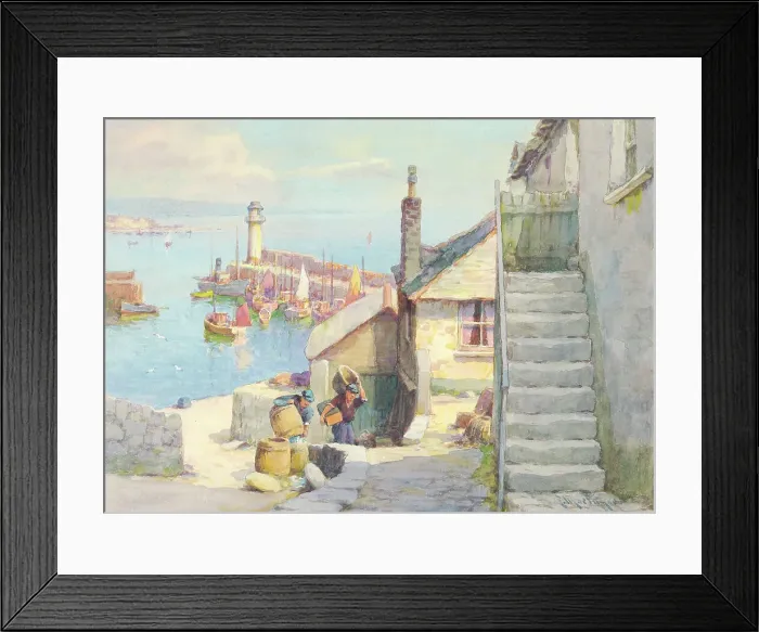 Framed Print : Newlyn harbour Cornwall Landscape scene England