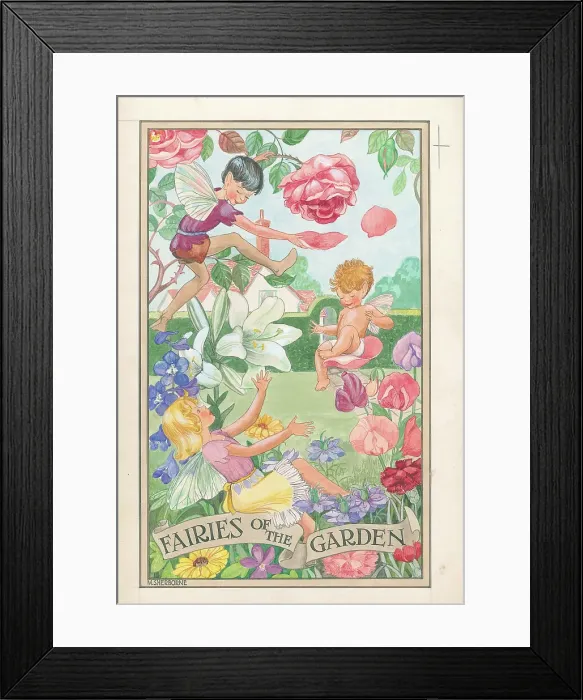 Framed Print : Woodland Fairies Children's Postcard design Watercolour Framed Print : Woodland Fairies Children's Postcard design Watercolour