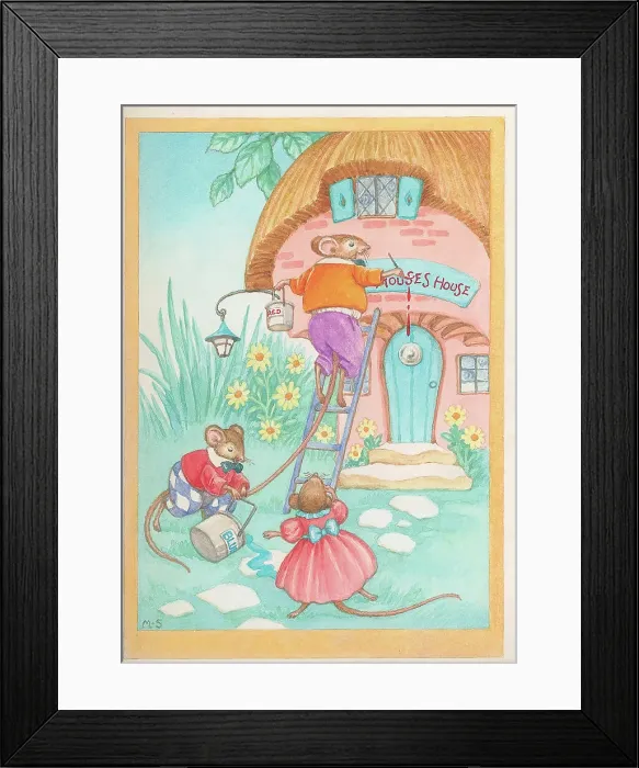 Framed Print : Mice painting house Framed Print : Mice painting house