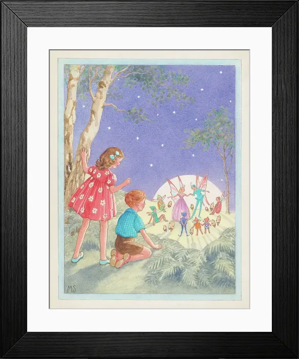 Framed Print : Fairies seen in clearing Children's Postcard Framed Print : Fairies seen in clearing Children's Postcard