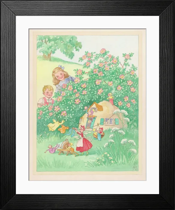 Framed Print : Children discover fairy home Framed Print : Children discover fairy home