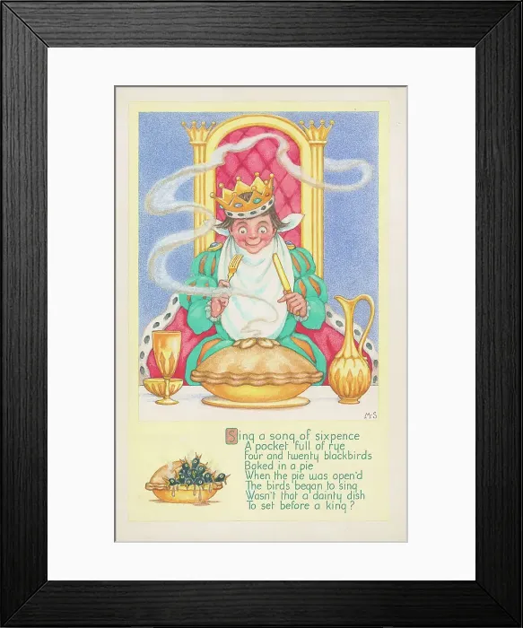 Framed Print : Blackbirds in a pie rhyme and picture Framed Print : Blackbirds in a pie rhyme and picture
