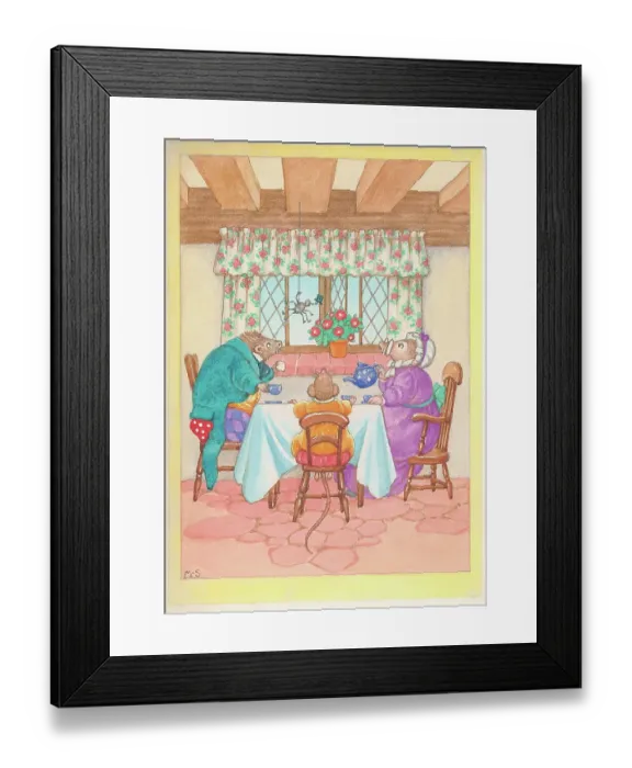 Framed Print : Family looking at spider during tea Framed Print : Family looking at spider during tea