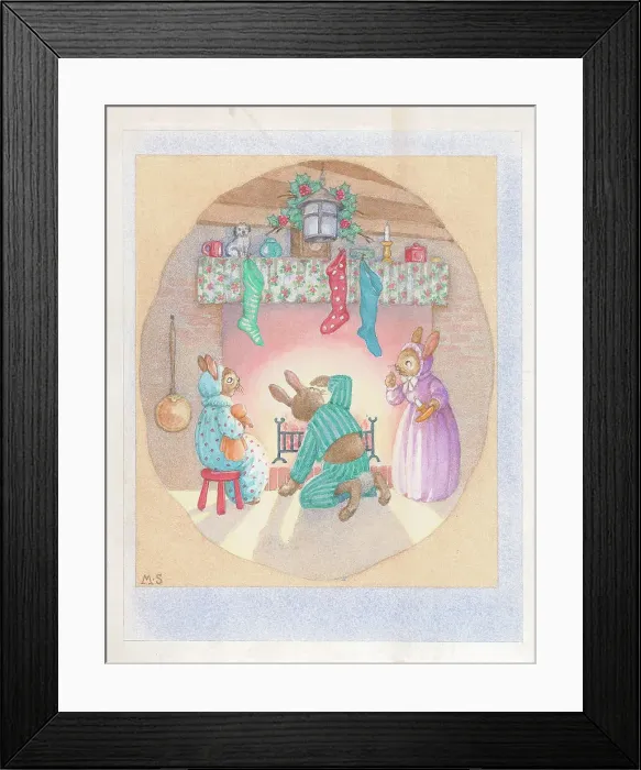 Framed Print : Stockings on the fireplace for Christmas Framed Print : Stockings on the fireplace for Christmas