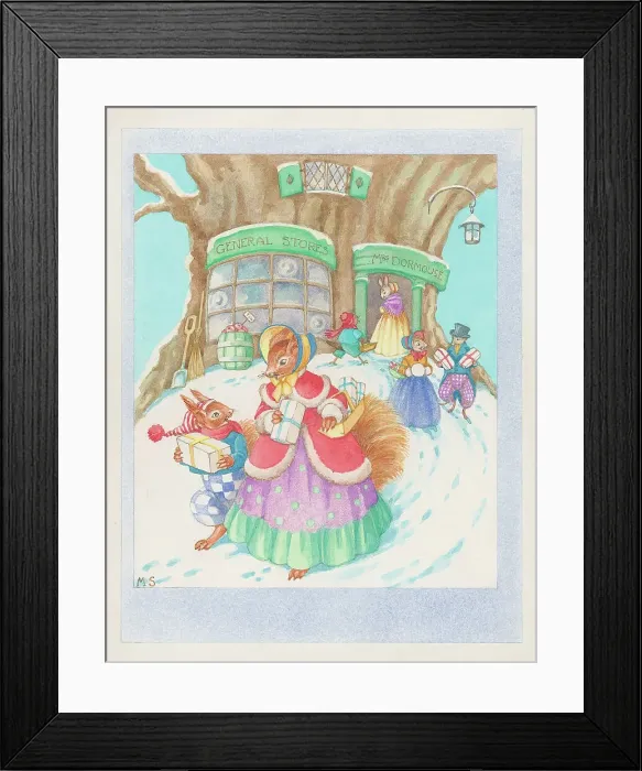Framed Print : Squirrels visiting Mrs Dormouse's General Store Framed Print : Squirrels visiting Mrs Dormouse's General Store