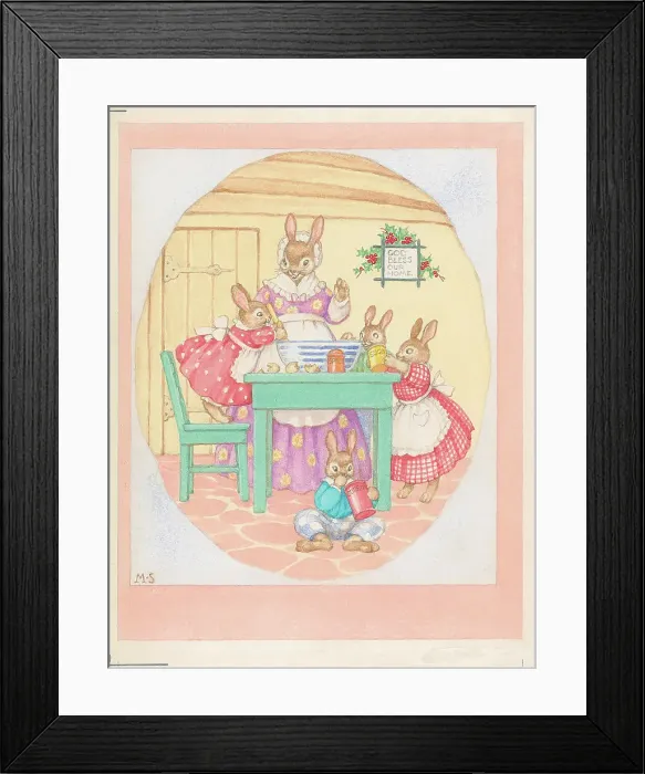 Framed Print : Rabbits baking