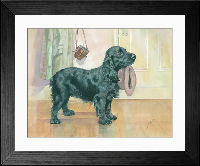 Framed Print : A Gentle Hint Dogs Watercolour painting Mabel Framed Print : A Gentle Hint Dogs Watercolour painting Mabel