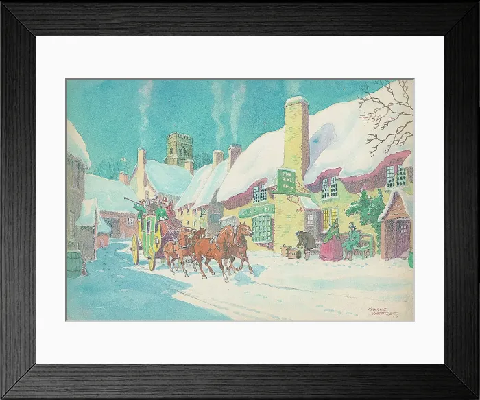 Framed Print : Winter coaching scene Framed Print : Winter coaching scene