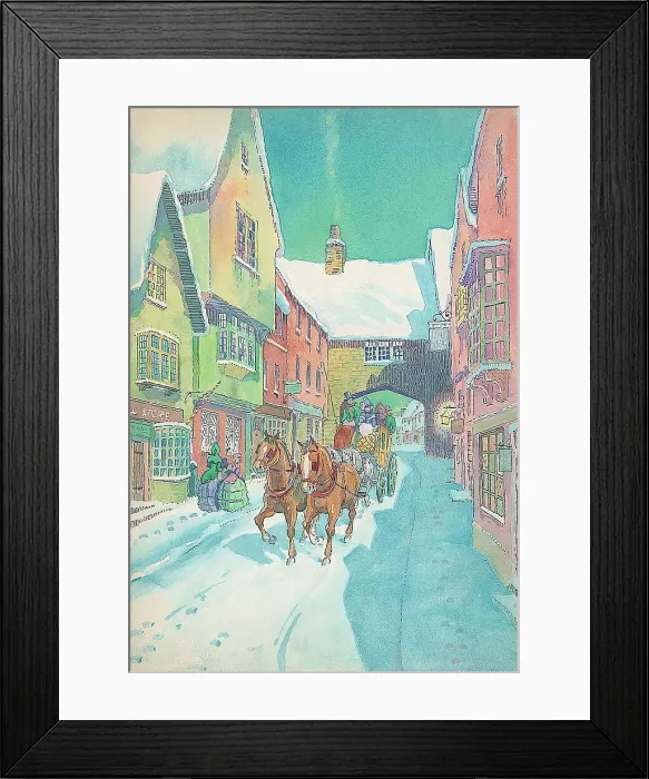 Framed Print : Winter coaching scene Framed Print : Winter coaching scene