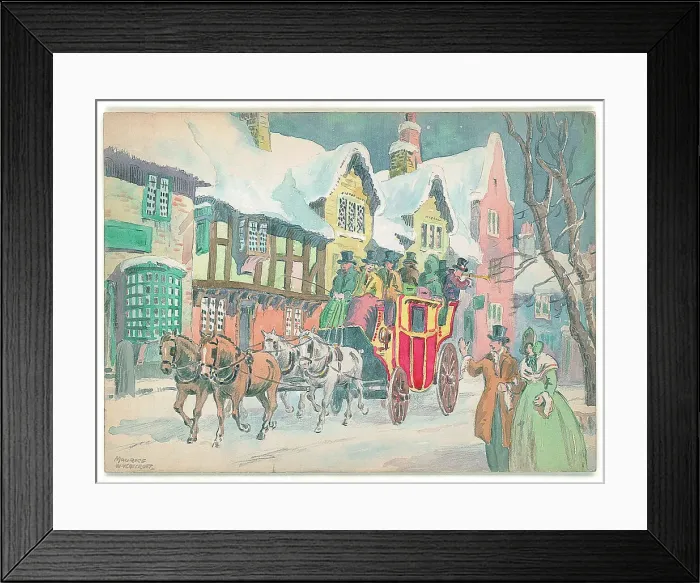 Framed Print : Winter coaching scene Framed Print : Winter coaching scene