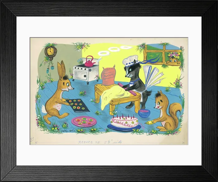 Framed Print : Woodland animals as children playing Framed Print : Woodland animals as children playing