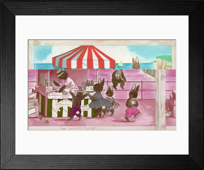 Framed Print : Rabbits at the ice-cream stand Framed Print : Rabbits at the ice-cream stand