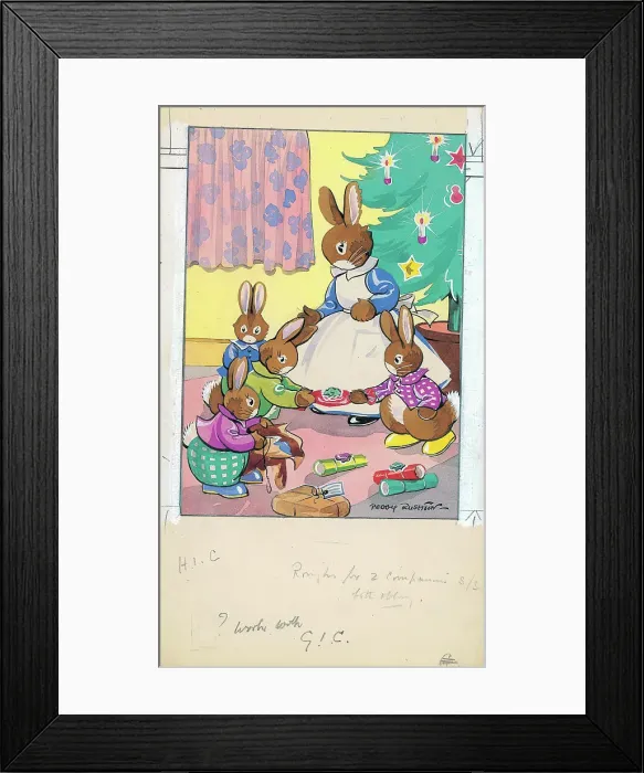 Framed Print : Bunnies playing as children Framed Print : Bunnies playing as children
