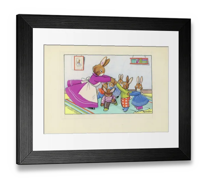 Framed Print : Bunnies playing as children Framed Print : Bunnies playing as children