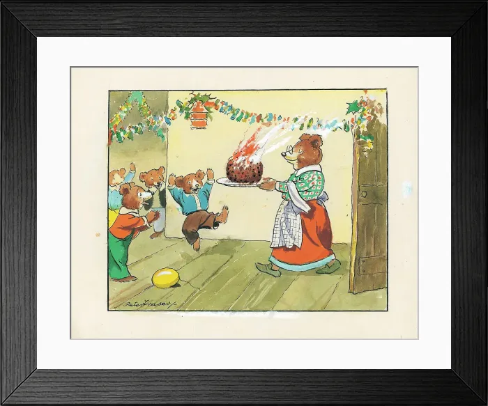 Framed Print : Children, Bears, Postcard, Plum Pudding Framed Print : Children, Bears, Postcard, Plum Pudding