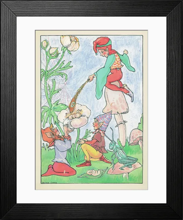Framed Print : Elves & grasshopper Framed Print : Elves & grasshopper