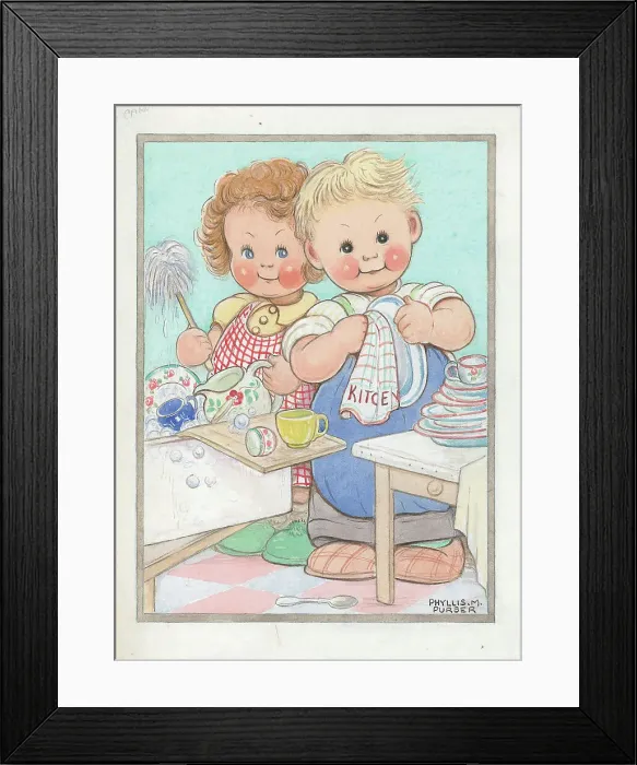 Framed Print : Children dressing up playing Children's Postcard Framed Print : Children dressing up playing Children's Postcard