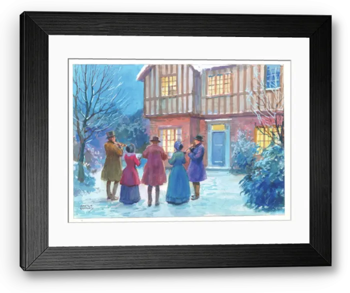 Framed Print : Christmas scene - Carol Singers Framed Print : Christmas scene - Carol Singers
