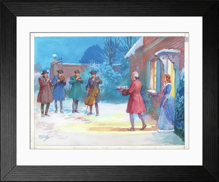 Framed Print : Christmas scene - Carol Singers Framed Print : Christmas scene - Carol Singers