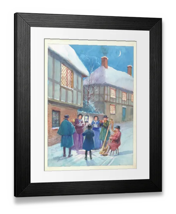 Framed Print : Christmas scene - Carol Singers Framed Print : Christmas scene - Carol Singers